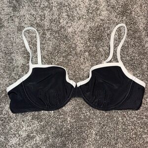 Abercrombie & Fitch Black Bikini Top with White Trim